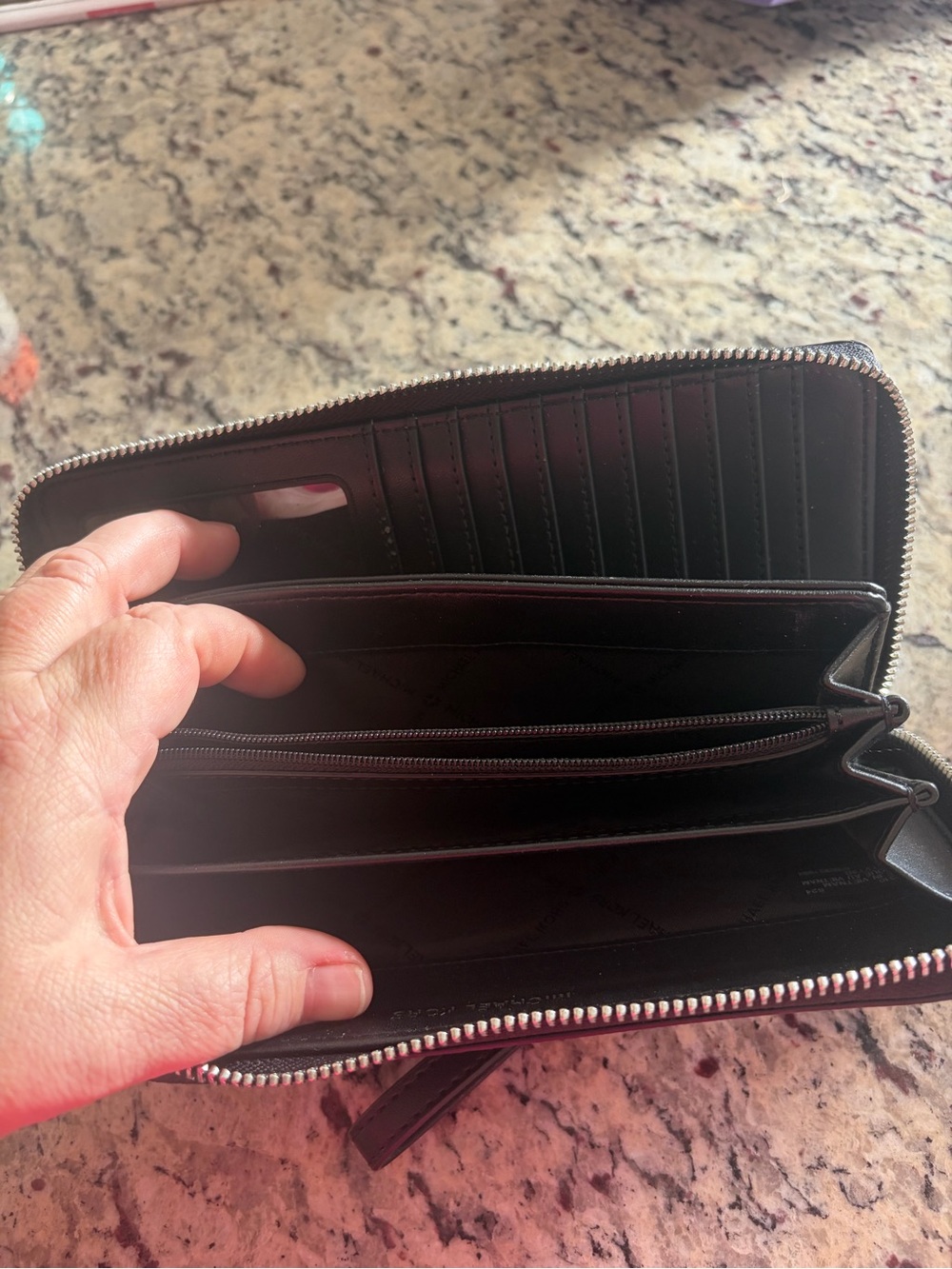 Michael Kors Black Zip-Around Leather Wallet